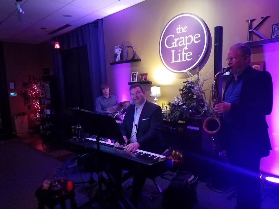 Freddy Allen (at the keyboard) has played at The Grape Life since 2017.